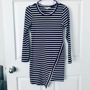 Stripped Asymmetrical Dress